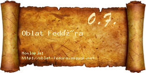Oblat Fedóra névjegykártya